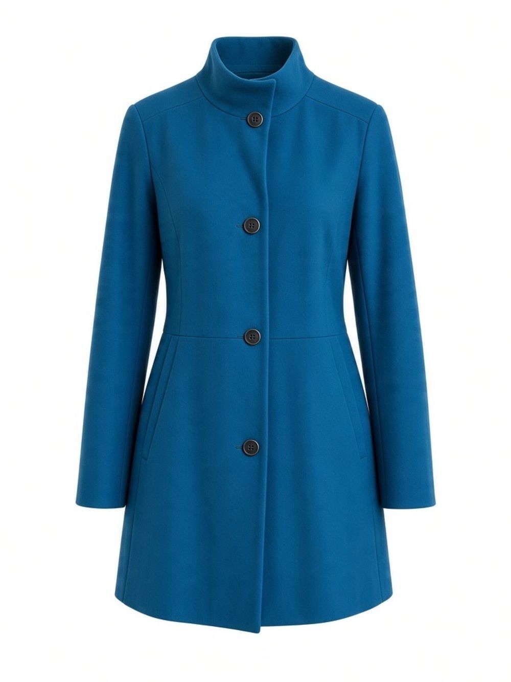 Like New J. Jill Coat Berkshire Fleece Peacoat Jacket Button Lined Teal Medium